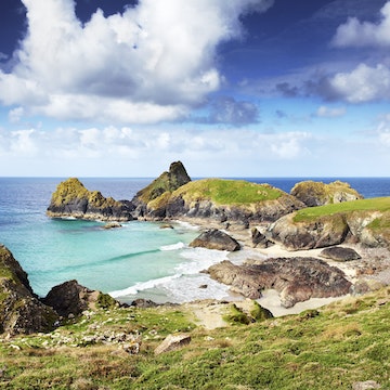 Overview of Kynance Cove on Lizard Peninsula.
